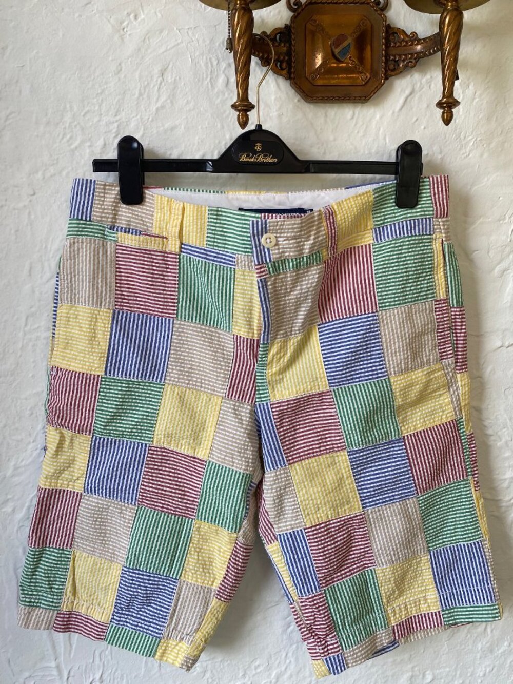 Ralph Lauren seersucker patchwork bermuda shorts 10